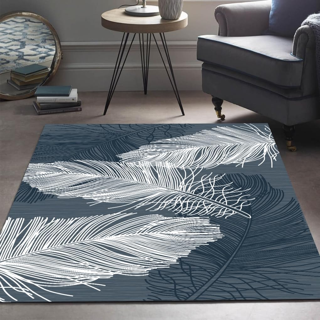 Brown Modern Washable 4x6 Area Rug for Living Room Bedroom Diningroom Home Office Nursery Room Large Soft Carpet Ultra Art Deco Hallway Kitchen Laundry Room Bathroom Non Slip Rugs