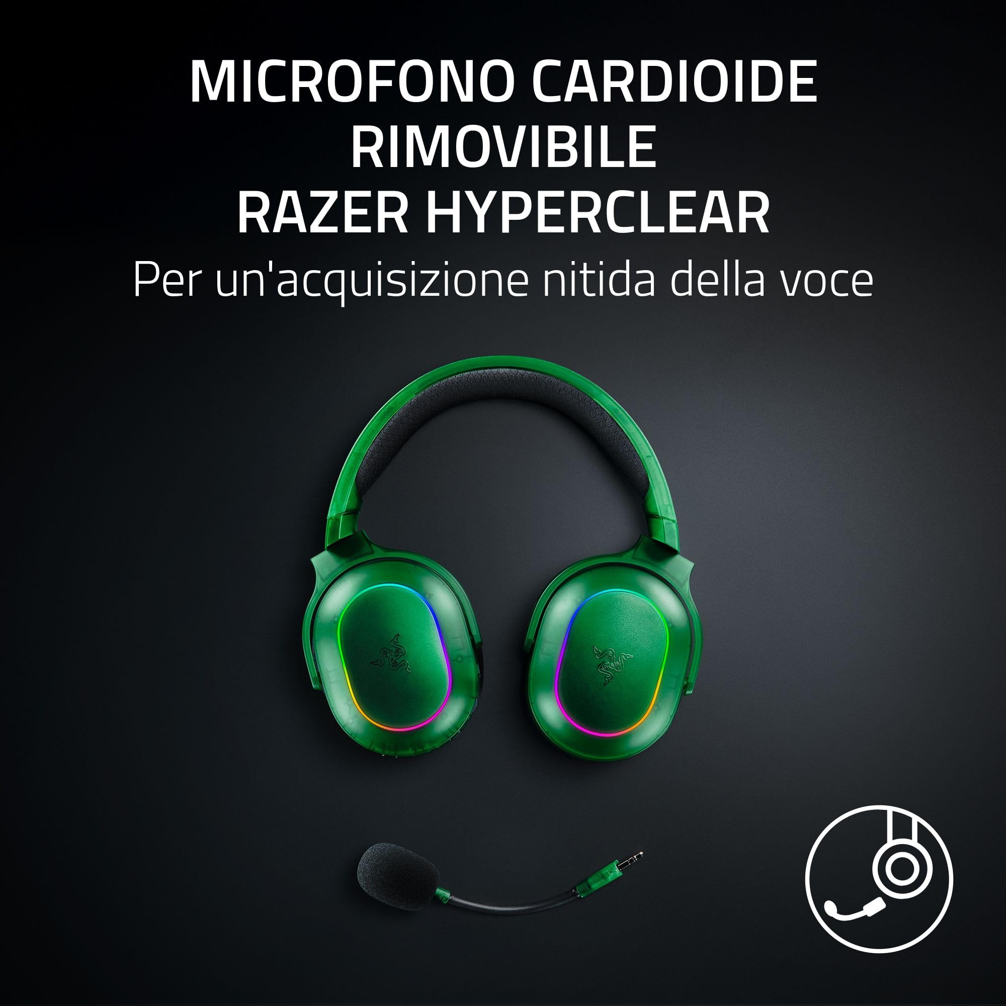 Razer Barracuda X Phantom Green Edition - Cuffie da gioco wireless multipiattaforma (285 g, driver TriForce da 40 mm, Dual Wireless HyperSpeed e Bluetooth) Phantom Green