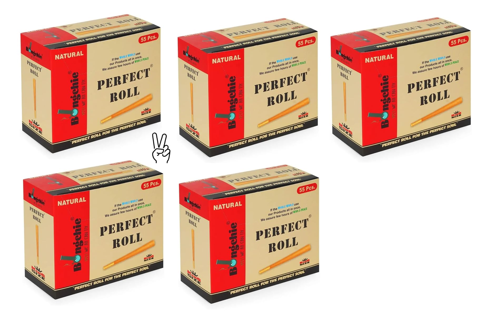 Bongchiie/Perfect Roll/Natural/King Size/ 55 Pcs in 1 Box, Slow Burning Perfect Paper Roll for Perfect Smoking Experience (Pack of 5 Boxes)-image-3