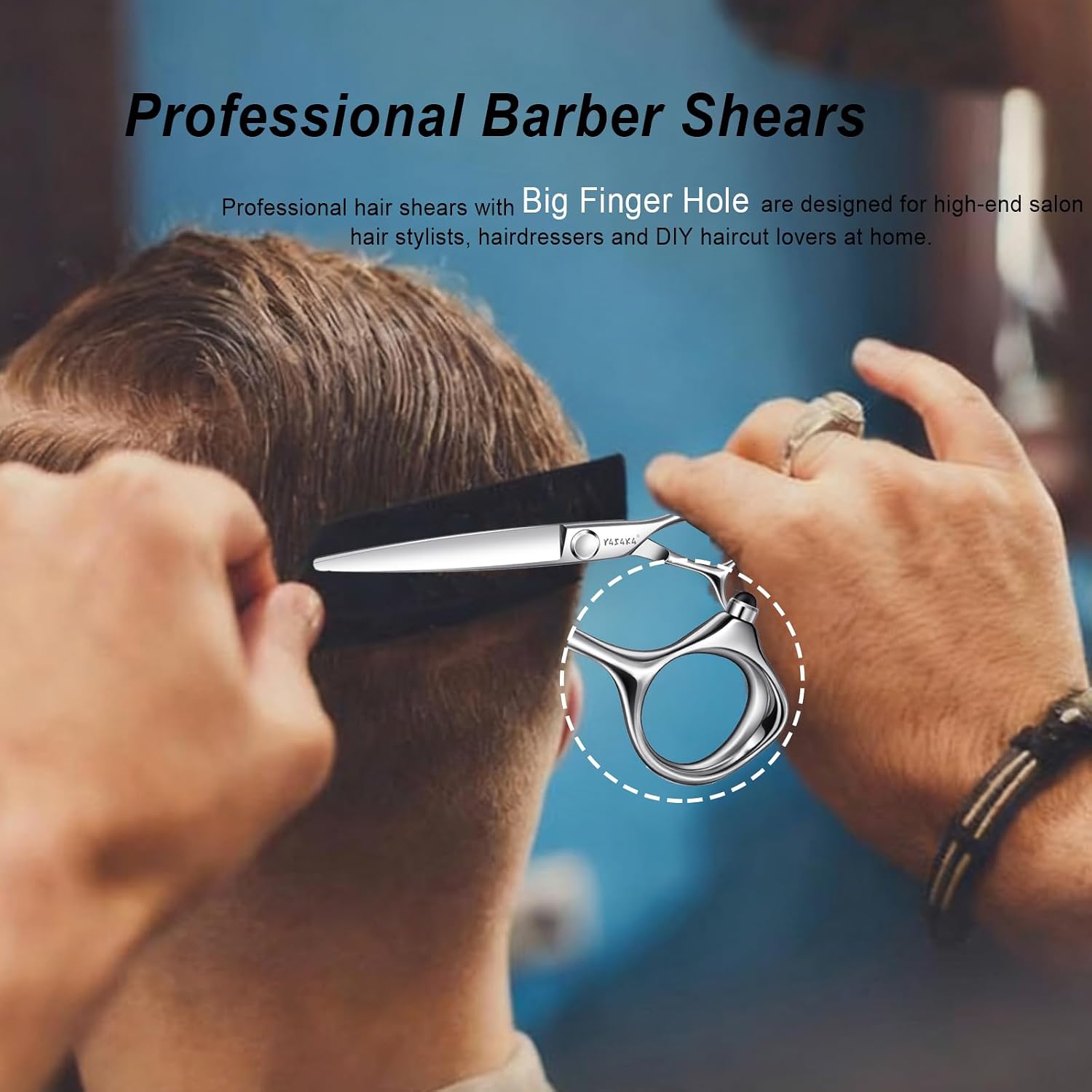 6.5 Inch Hair Cutting Scissors - Sharp Convex Blade Hair Shears Made of Cobalt Alloy Steel,Barber Scissors for Salon Stylists & Home Use - Silver