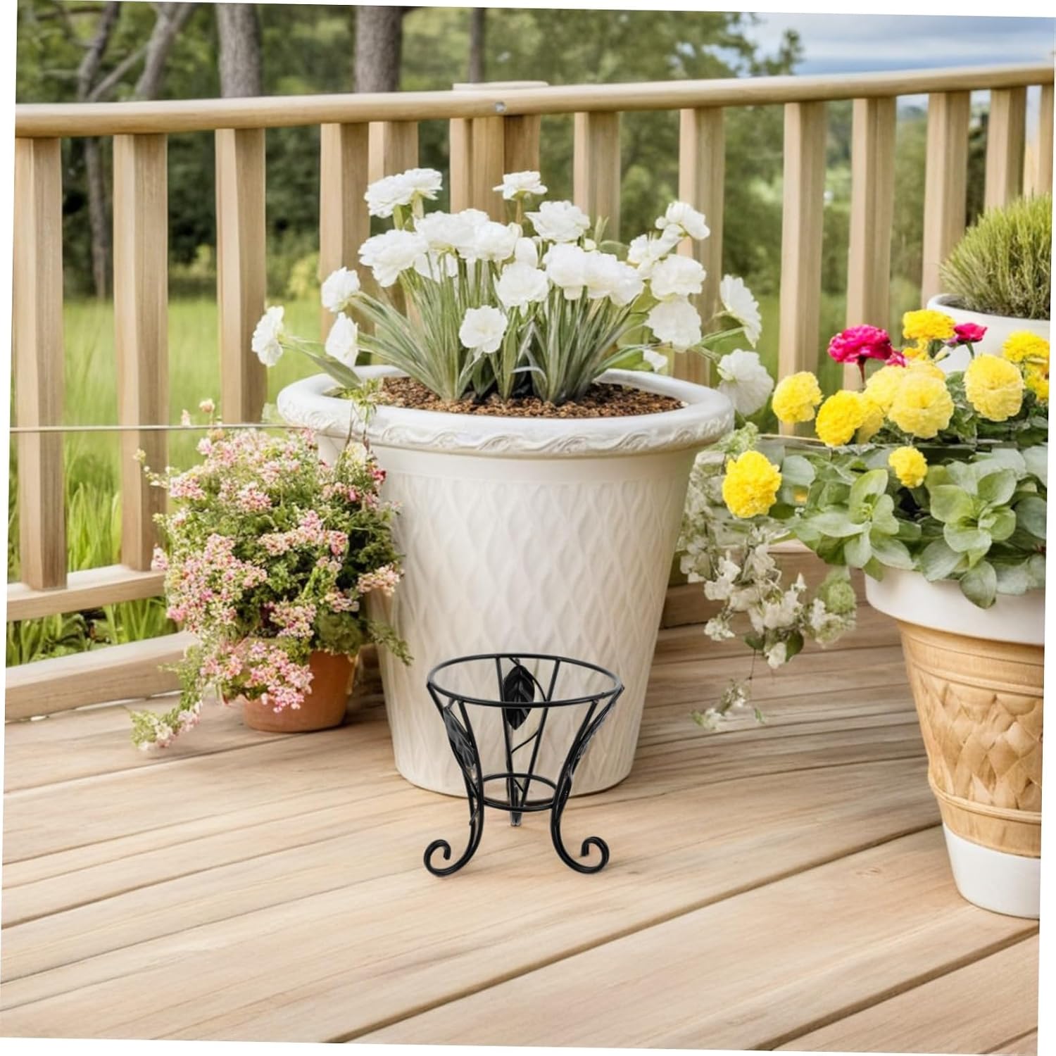 CHILDWEET Elegant European Metal Bird Bath Stand with Leaf Decor, Ornate Gazing Ball Pedestal for Outdoors and Patio, Versatile Birdbath Support with Sophisticated Charm