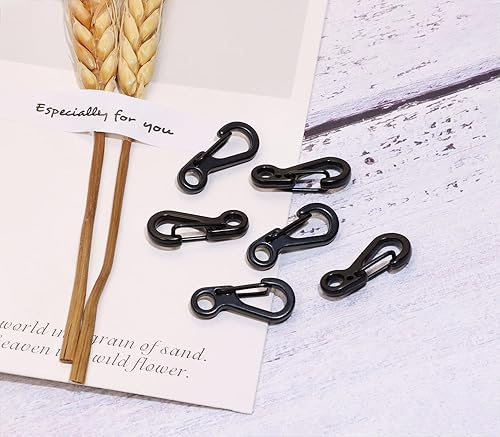 Miniatura 4 de Mini Skater 15 piezas de gancho de metal pequeño con cierre de resorte con hebilla colgante de paracaídas, mochila de paracaídas, llaveros EDC para