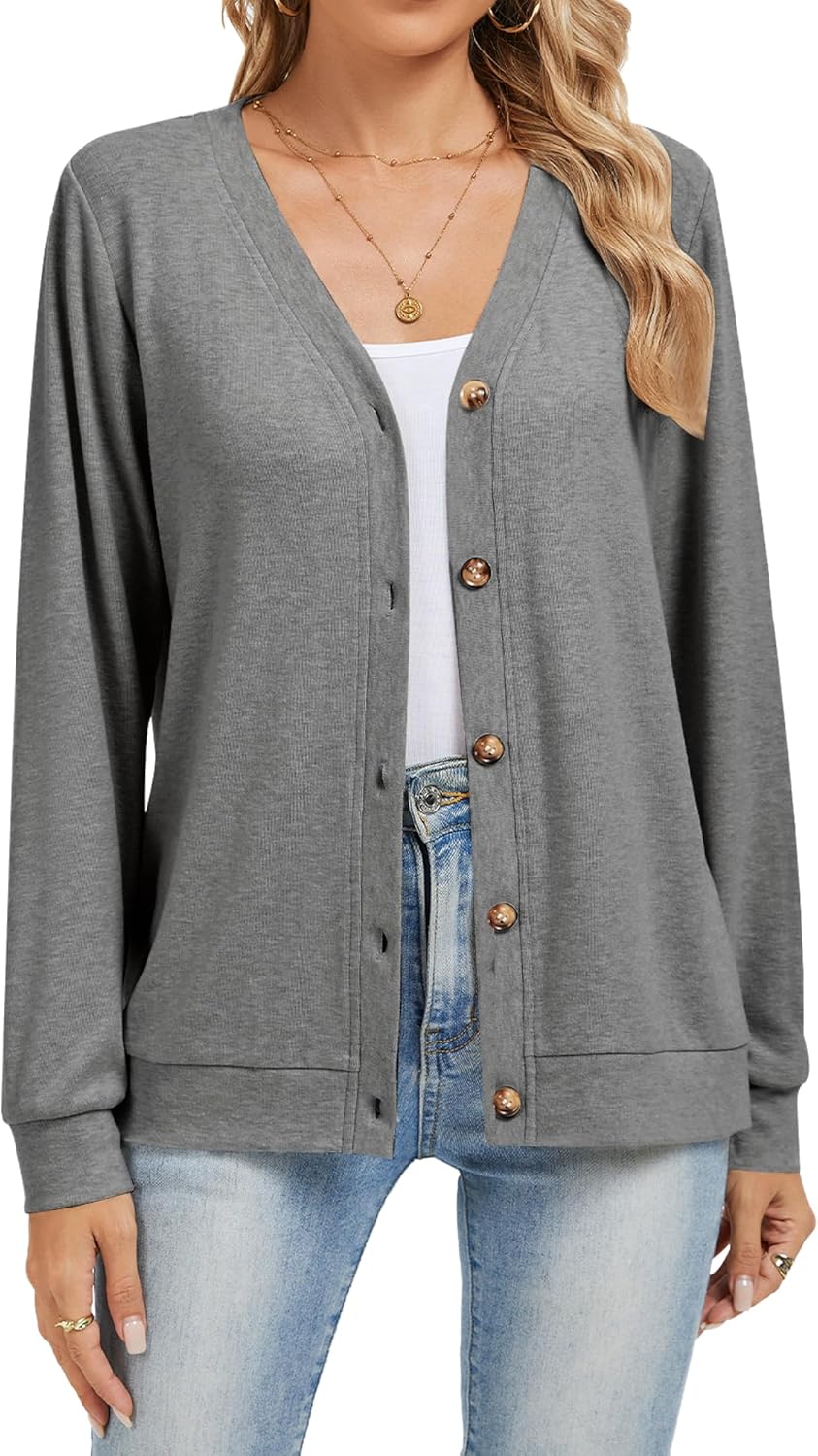 Cardigan Sweaters for Women Business Casual Lightweight Button Down Cardigans Fall Outfits Fashion Clothes