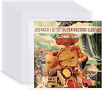 Vista 1 de 20 fundas de disco de vinilo transparente, fundas de disco exteriores LP de 12 pulgadas, 12.75 x 12.75 pulgadas, cubiertas protectoras de álbum