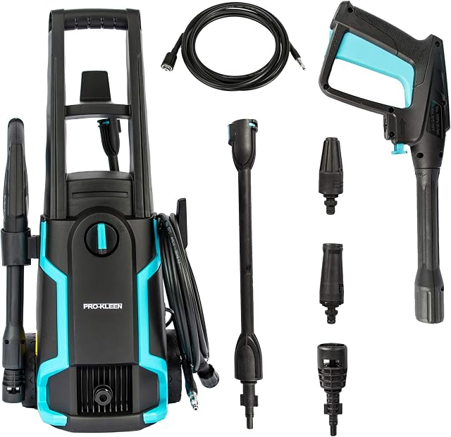 Pro-Kleen Pressure Washer Jet Wash Power Electric High Performance Cleaner For Patio and Car 1600W - Portable For Cleaning Drives, Walls, Vehicles, Garden Furniture