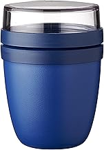 Mepal - Lunchpot Ellipse Mini - Praktischer Joghurtbecher & Müslibecher - Unterteilung für Joghurt & Müsli - Geeignet für Gefrierschrank, Mikrowelle & Spülmaschine - 300 ml + 120 ml - Vivid Blue