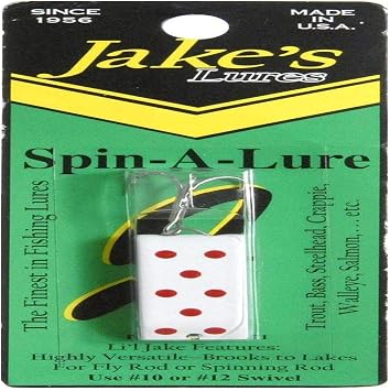 JakeS Lures Spin Fishing Equipment, 1/4 oz, White with Red