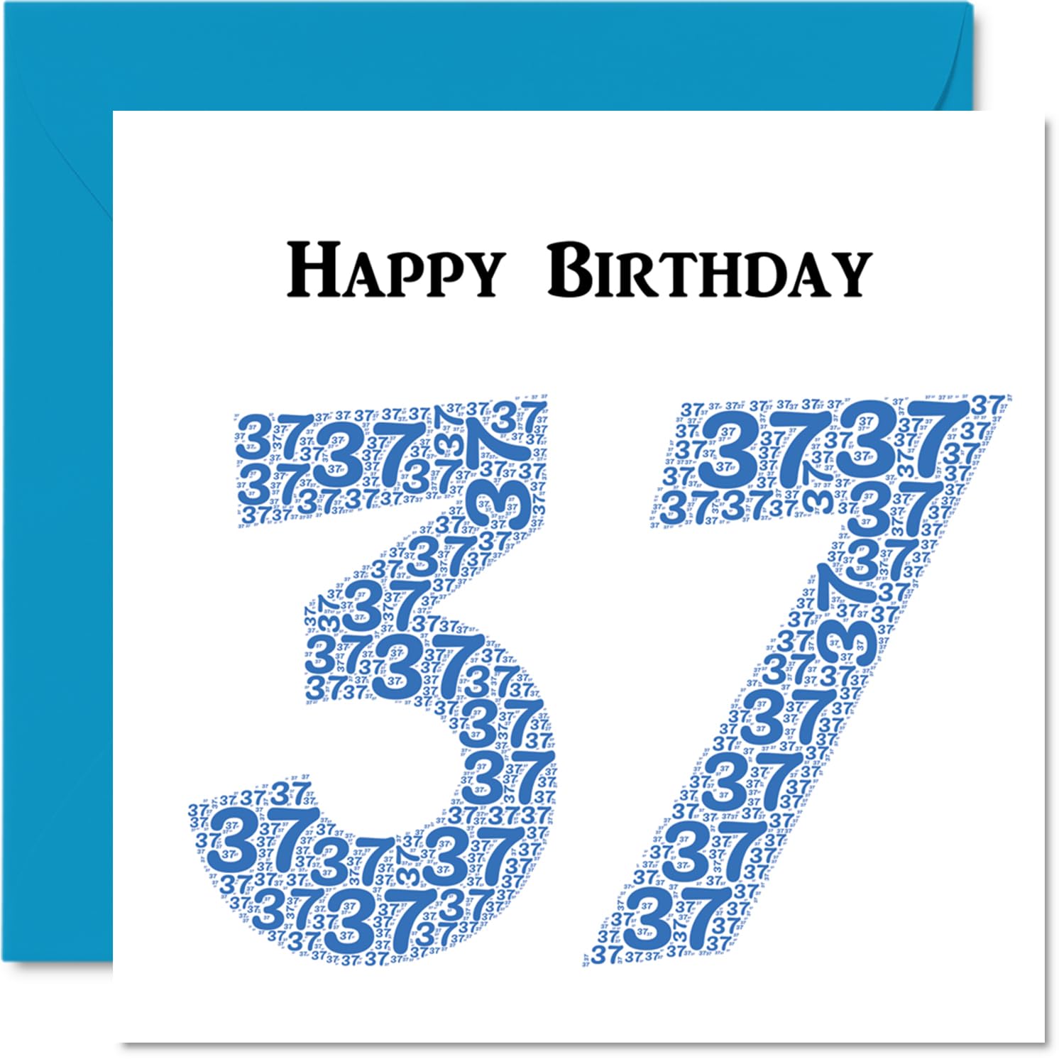 Fun 37th Birthday Cards for Men - Shapecloud - Happy Birthday Card for Dad Mum Son Daughter Brother Sister Uncle Auntie Cousin, 145mm Greeting Cards, Fun Card