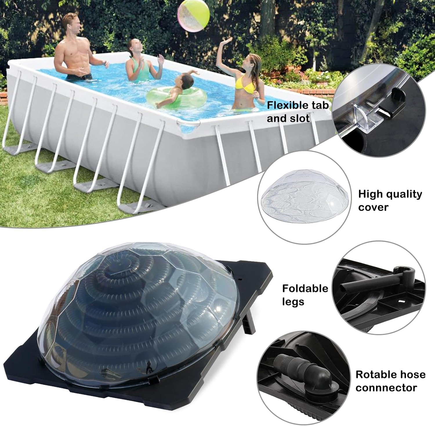 VINGLI Solar Pool Heater Above Ground Domed Solar Kazakhstan Ubuy