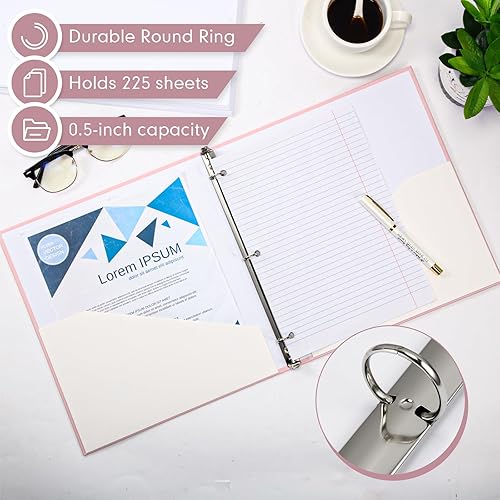 Miniatura 3 de Ctosree 10 carpetas resistentes de 3 anillos con 2 bolsillos, carpetas de tapa dura multicolor, carpetas de hojas sueltas para papel tamaño carta,