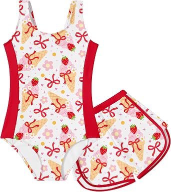 TUONROAD Toddler Girls One Piece Swimsuit Bathing Suit with Short for 3-9
