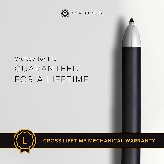 Cross Tech3+ Refillable Tech3+ Presented in a Premium Gift Box - Medium Point, Black Ink, Satin Black