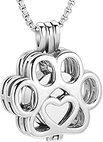 Vista 29 de Oinsi Joyería de Cremación de Mascotas Para Cenizas Para Perro/Gato con Forma de Pata de Acero Inoxidable Medallón Conmemorativo Collar de Urna Mini