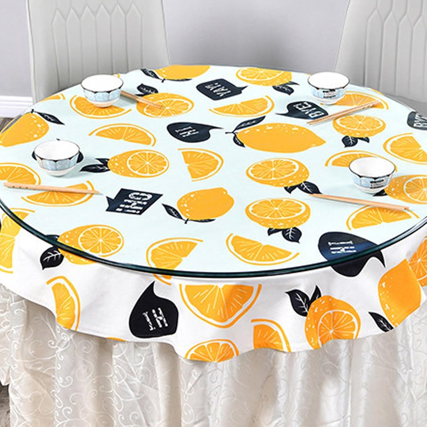 16.5in,17.3in,19.6in,28in,30.7in Tempered Glass Table Top, Round Patio Glass Table Top, Tempered Flat Edge Polish, for Dining Table, Coffee Table, Home，Office(45CM(17.7IN))