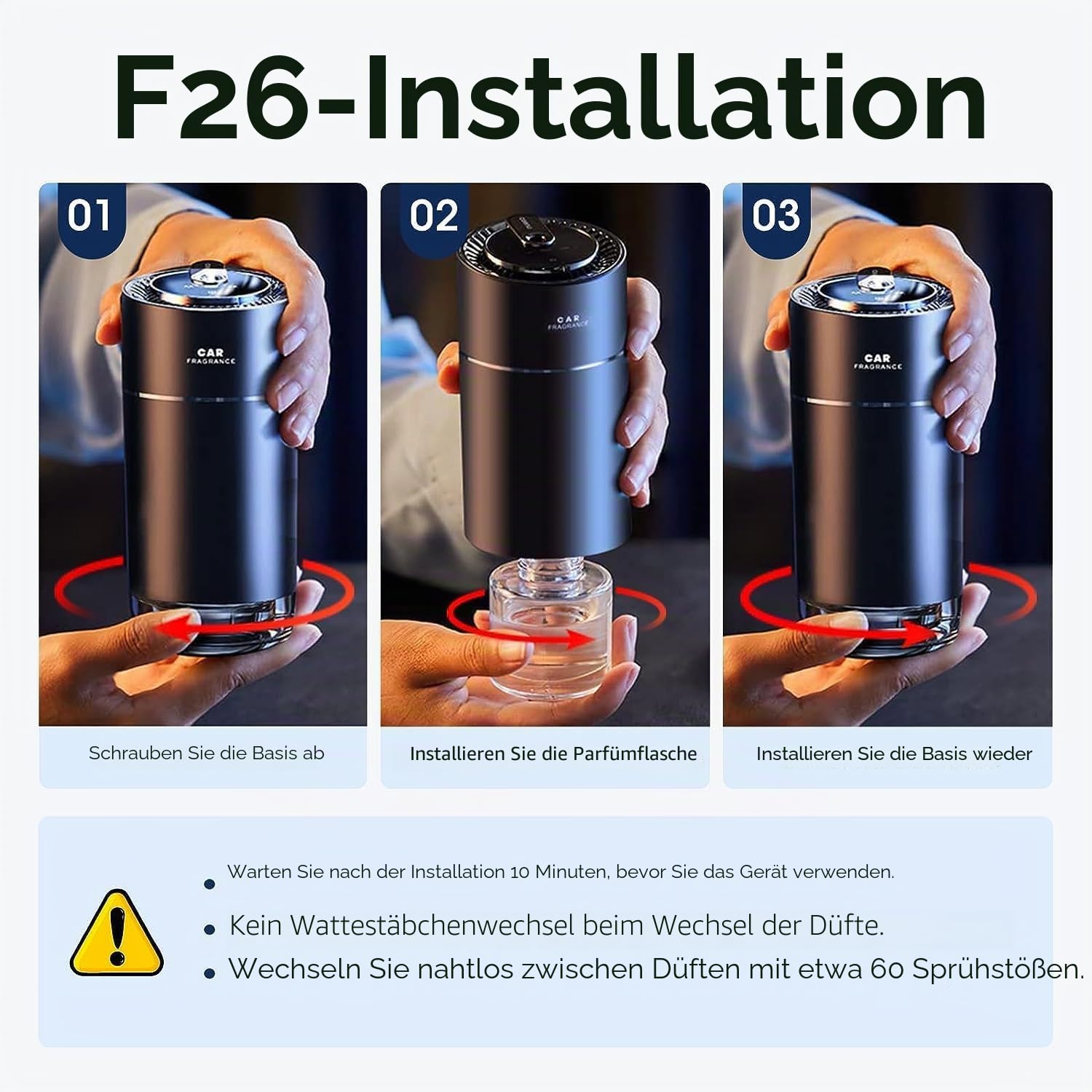 Auto Ceeniu F26/CF12 Spezielles Parfümnachfüllung - 45 ml - Kann 2 bis 6 Monate Lang Verwendet Werden - Hergestellt mit Natürlichen Pflanzenextrakten - Französischer Importduft - Pure Cologne