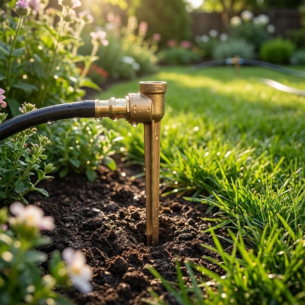 Suinga Pack 15 Pincho Porta Aspersor Laton 1/2" | Soporte de Riego para Aspersores de Jardin | Rosca Lateral 3/4"
