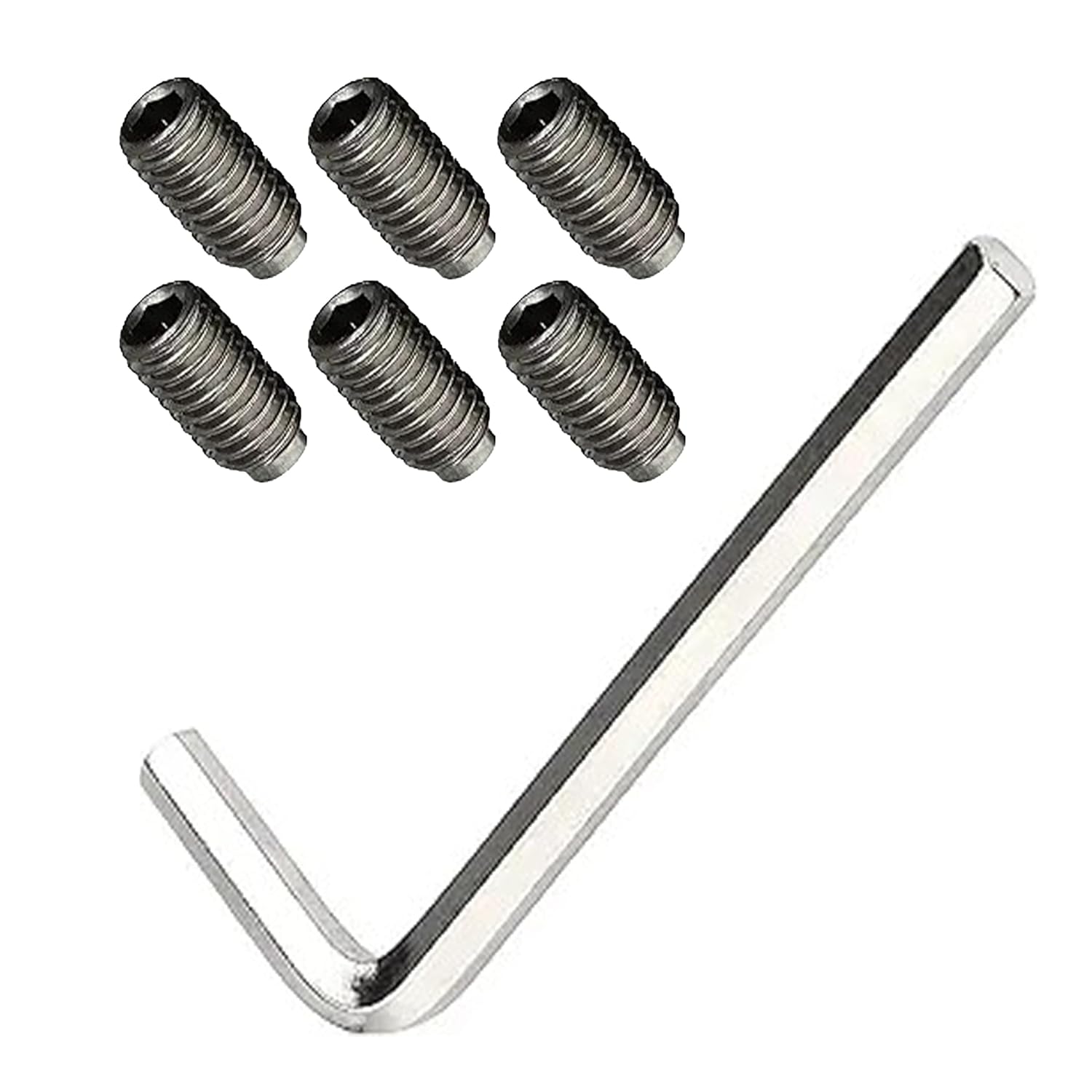 6pcs 155023 Screw Kit Fits Moen Single Handle Kitchen Faucet Stainless Steel Set Screw Kit and a Hex Wrench for Kitchen Faucet Handle Repair