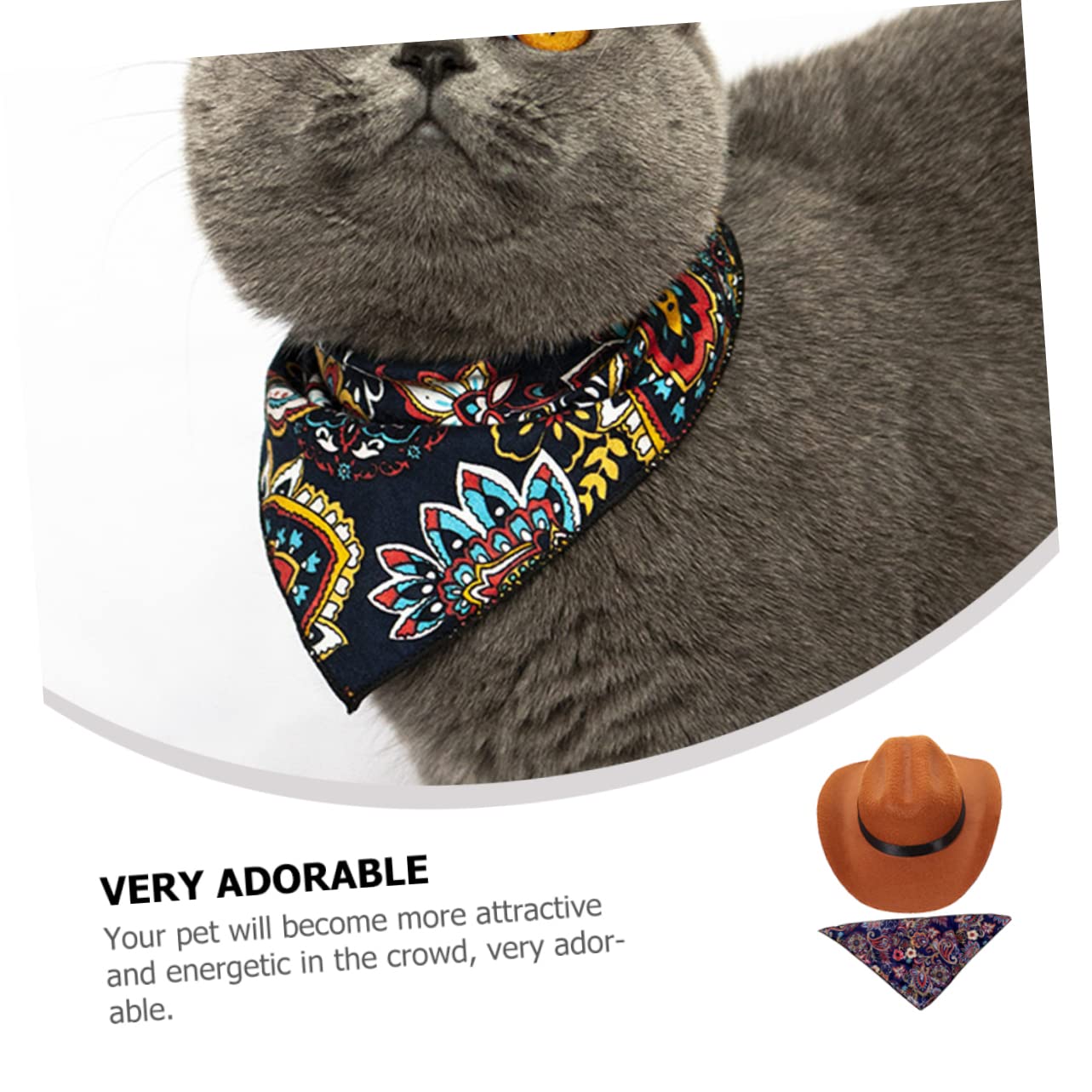 POPETPOP 5pièces Chapeau pour Animaux avec Bandana Accessoire Vintage pour Chiens Et Chats Costume Festif pour Photos Et Événements