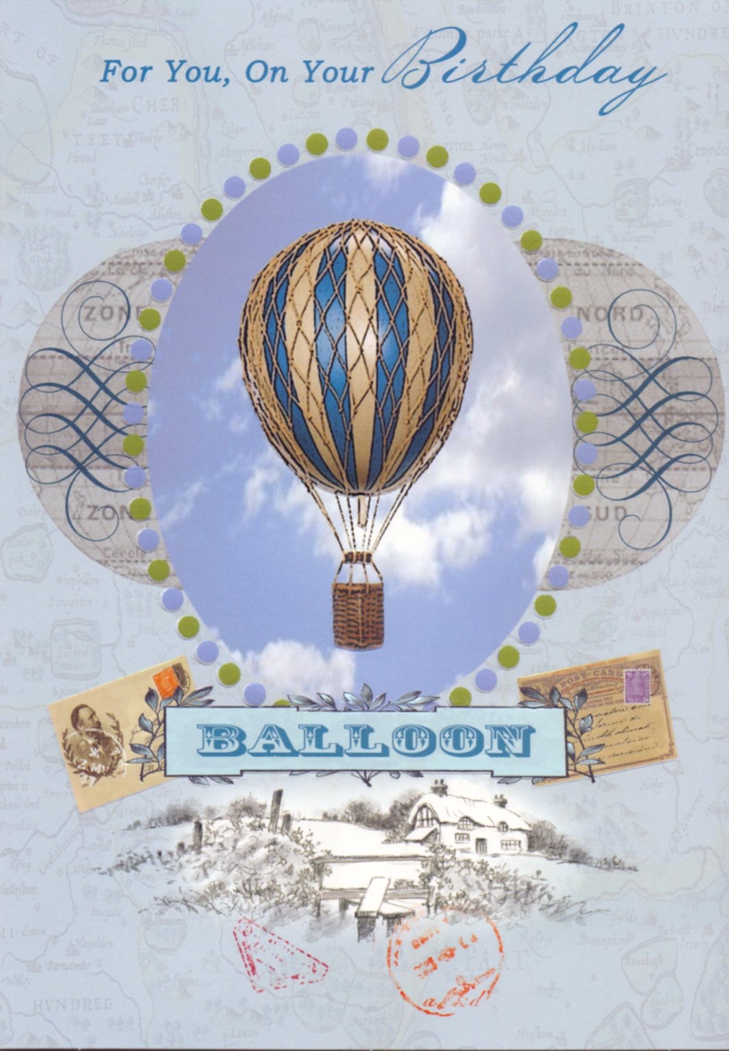 For You On Your Birthday Mongolfiera Vintage Design In Lingua Inglese Amazon It Cancelleria E Prodotti Per Ufficio