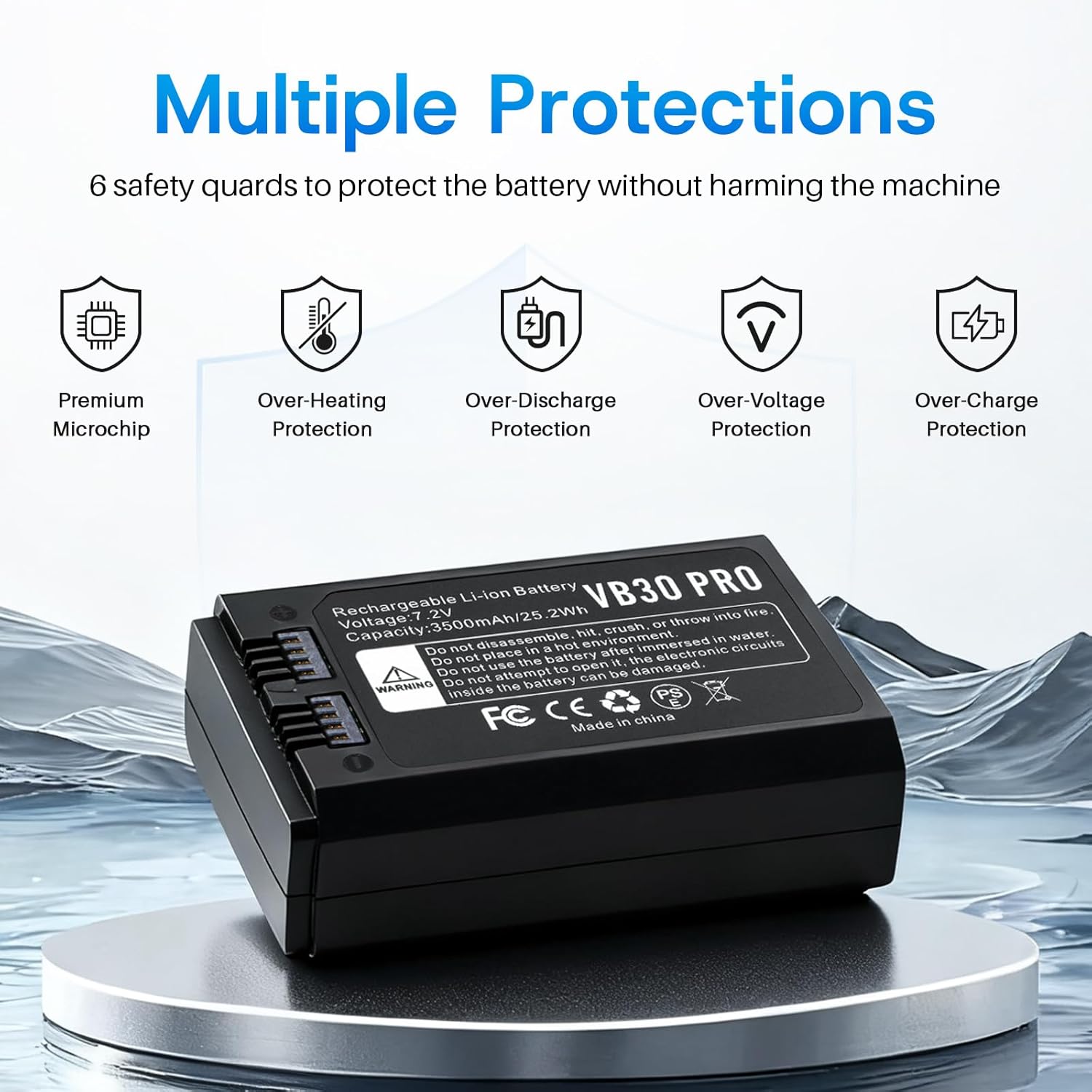 ANTIEE 2-Pack VB30 VB26 VB26A VB26B Rechargeable Lithium Battery for GODOX V1PRO V1 AD100PRO V860III V850III Camera Flash Speedlite with Type-C Cable