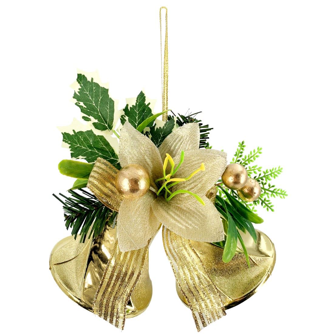 Christmas Double Bells Gold 20x17cm