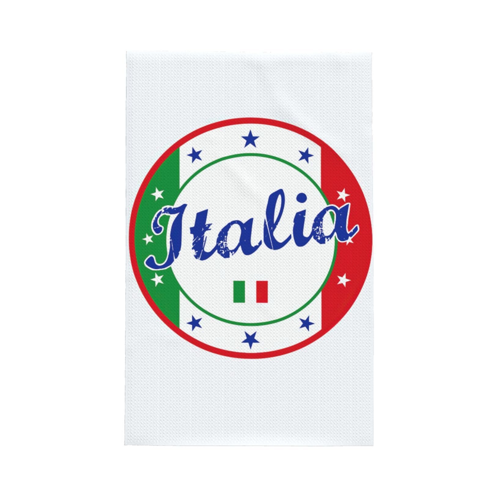 Xxahnbm Black Italian Flag Colors Stars Print Waffle Kitchen Towel,Absorbent Hand Towel