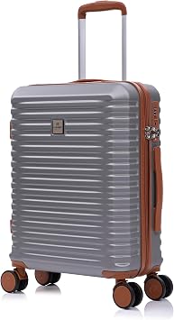 Rocklands Large Suitcase Hard Shell Lightweight 4 Dual Spinner Wheels Trolley Luggage Suitcase Hold Check in Luggage TSA Combination Lock Grey, Small 20"