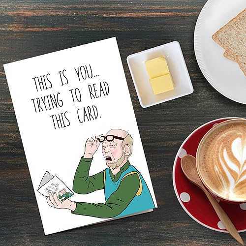 Miniatura 6 de Qiliji Divertida tarjeta de cumpleaños para papá, abuelo, marido, tarjeta humorística del día del padre para él, tarjeta de Navidad de mala vista,