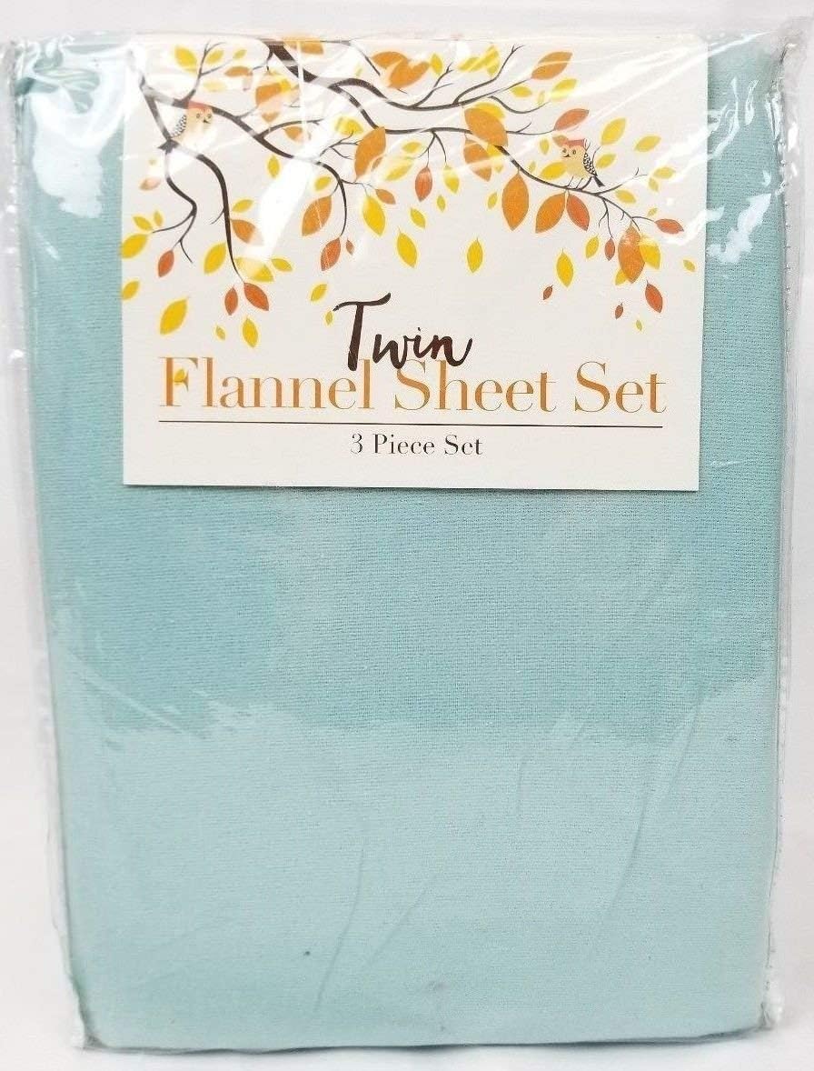 Himatsingka America Aqua Green 3 Piece Twin Size flannel