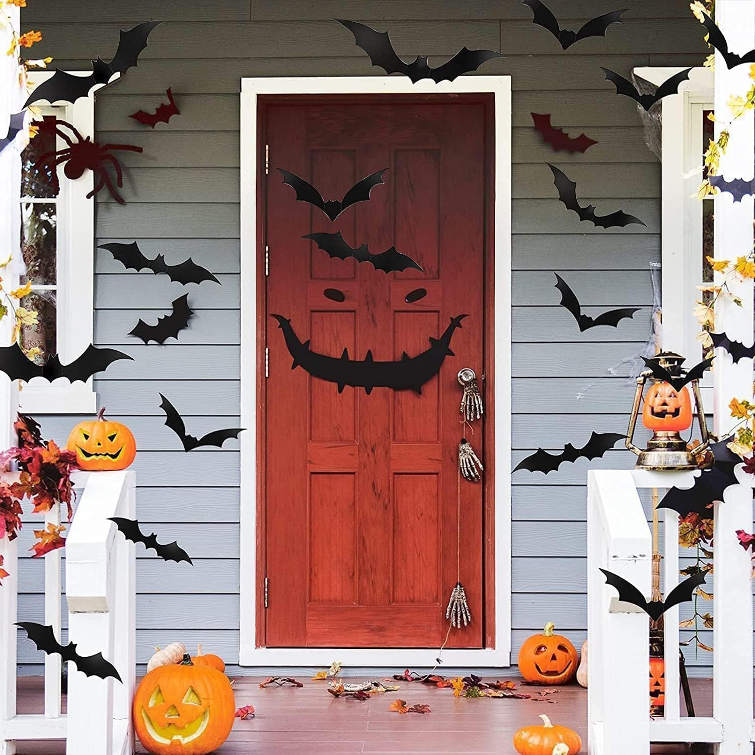 36 Decorazioni Halloween Pipistrelli LED 3D, Adesivi Da Parete Per Interni Ed Esterni