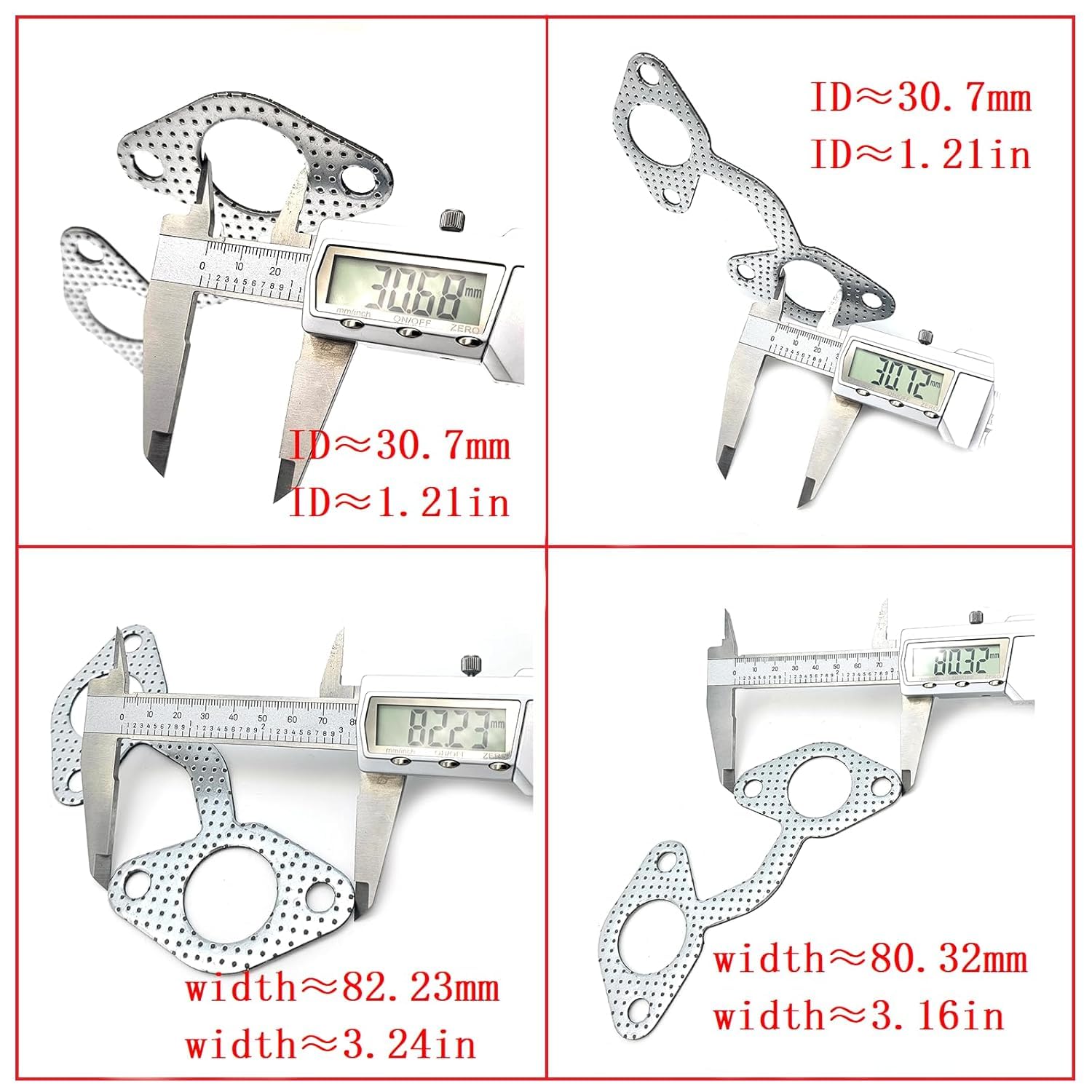Exhaust Gasket Set +Exhaust Manifold Muffler Gasket +12PCS Stud & NUT 02156-50080 15221-91530 1A091-12360 1A091-12350 15263-12370 for Kubota V2203 V2003 V2403 V1902 V1702 V1903 Engine