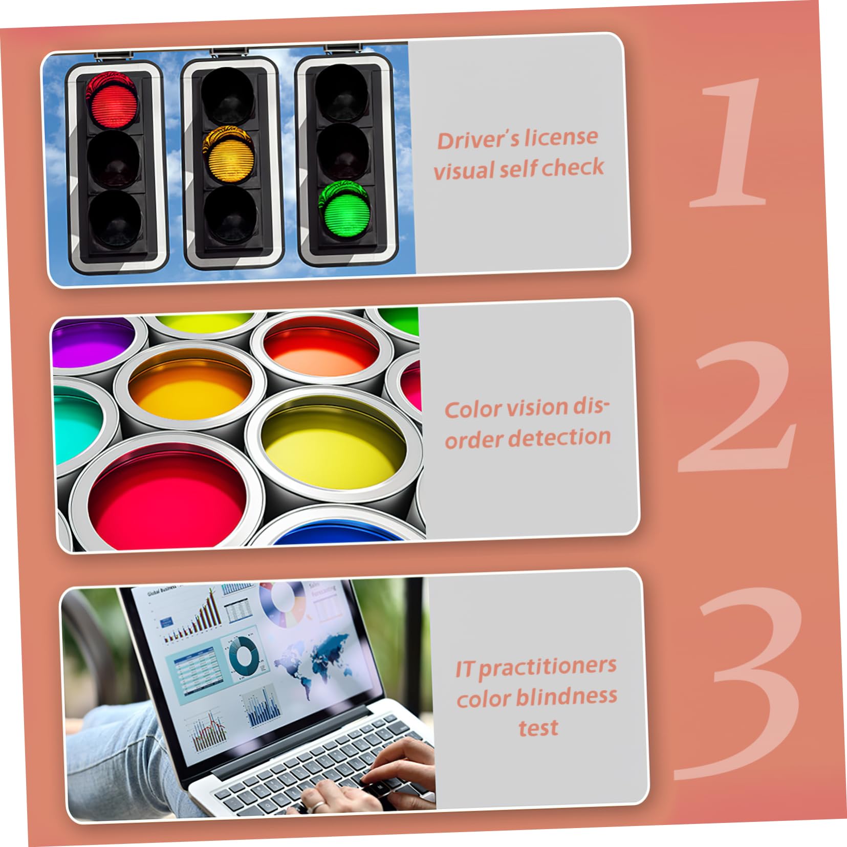 FUNOMOCYA Comprehensive Vision Test Chart Book Eye Testing Chart for Safe Driving English Version