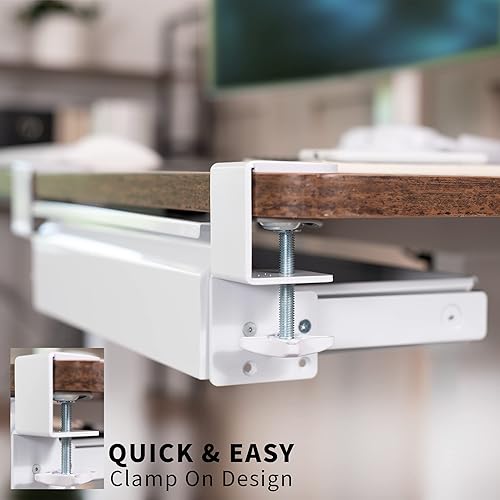 Miniatura 5 de VIVO DESK-AC03C-W - Cajón deslizante extraíble de 16 pulgadas sin carcasa para escritorio de oficina, organizador de almacenamiento para estación de