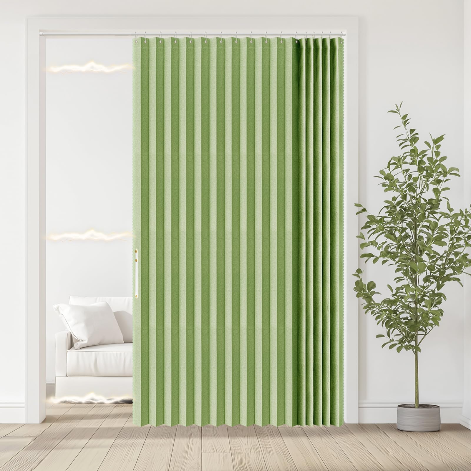 Amazon.com: Jilron Accordian Door Curtain, 100% Blackout Folding