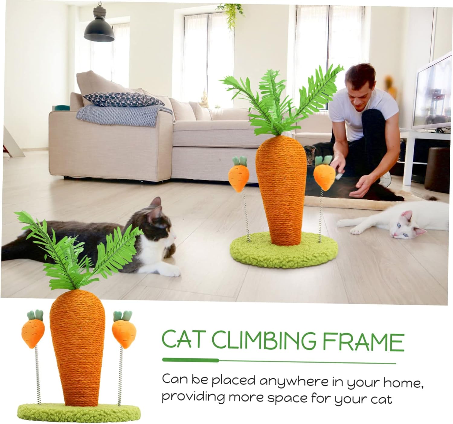 YARNOW 1set Cat Scratching Toy Scratch Pillar for Indoor Use Keeps Claws Healthy Protects Furniture