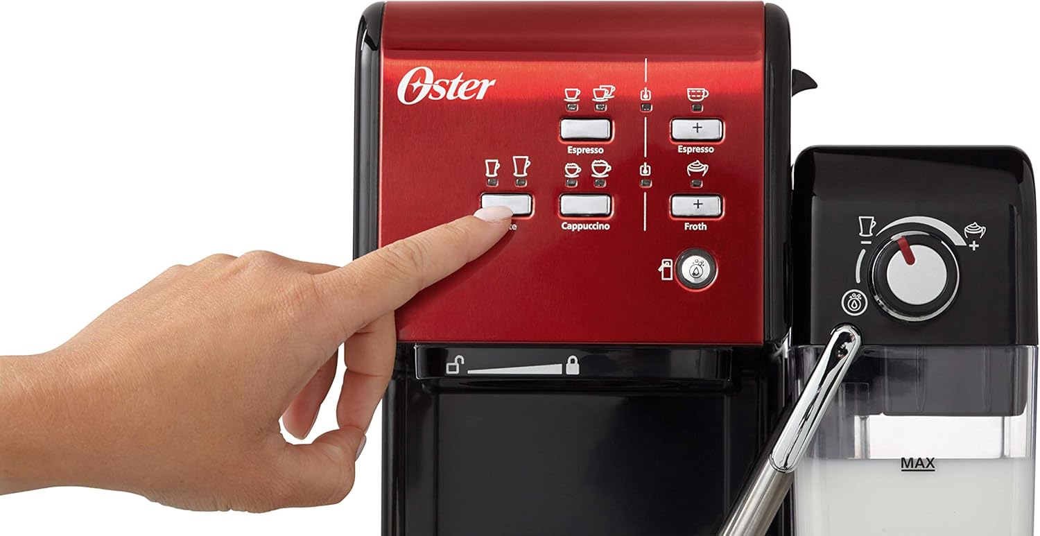 Close-up of milk frother dial on Oster Prima Latte II