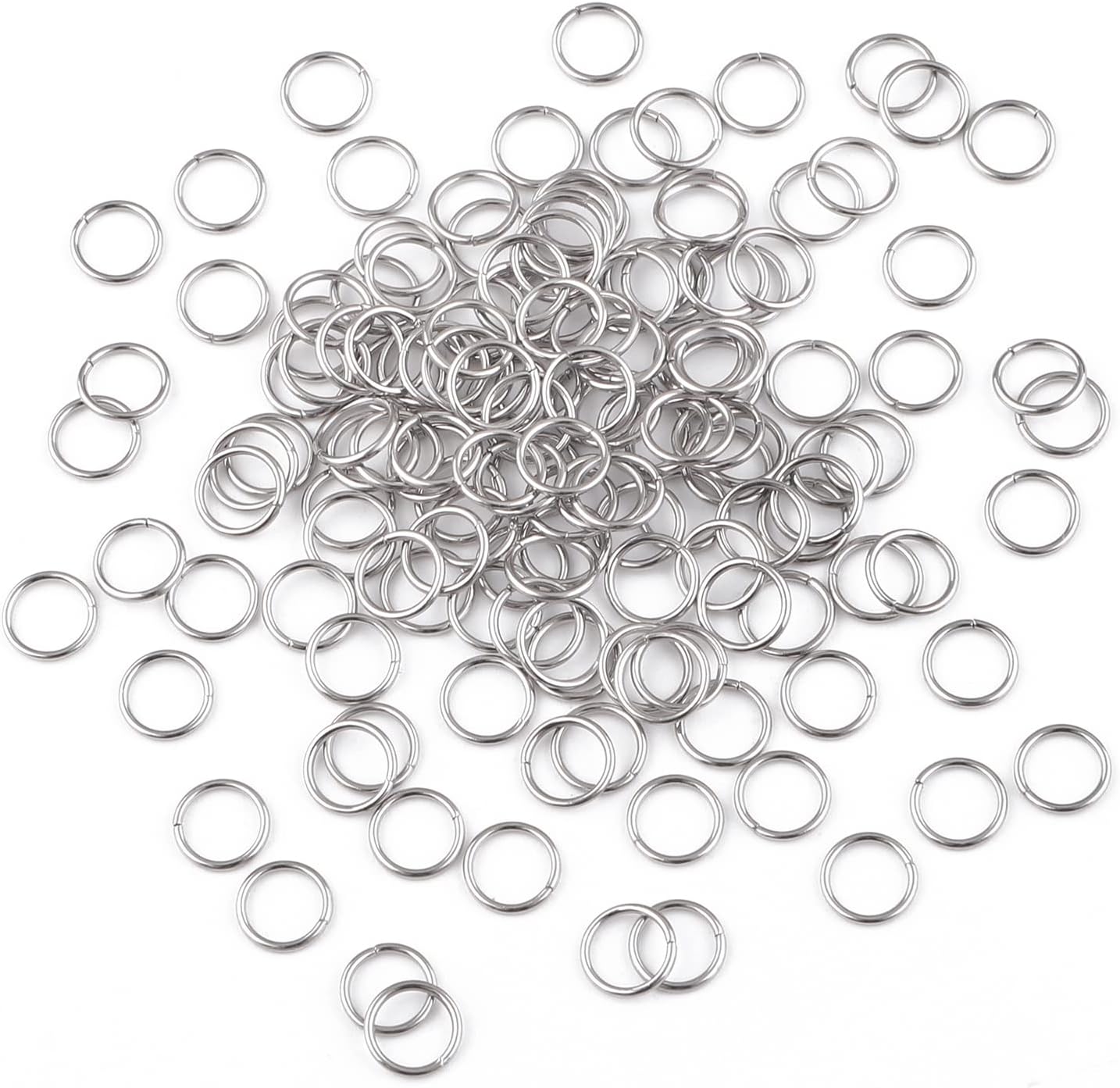 600 Pcs 304 Stainless-Steel Jump Rings for Jewelry Making Supplies Silver Open Jump Rings 21 Gauge 7mm Boxed Jewelry Findings Jump Ring for DIY Bracelet Earrings Necklace Connectors O Ring - Image 2