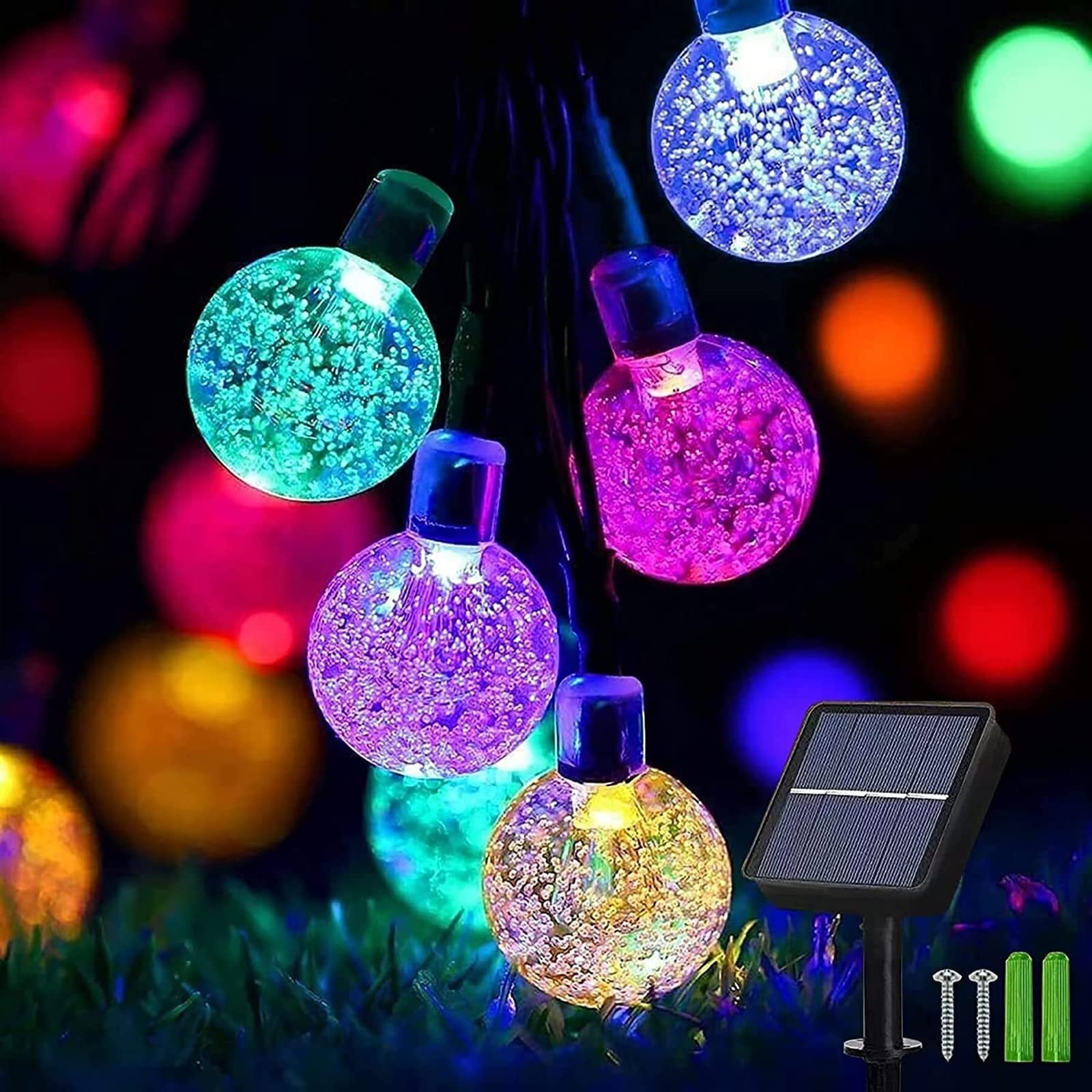 Luces de jardín con forma de bola de cristal, lámpara solar para exteriores, patio, césped, paisaje, jardín, decoración del hogar