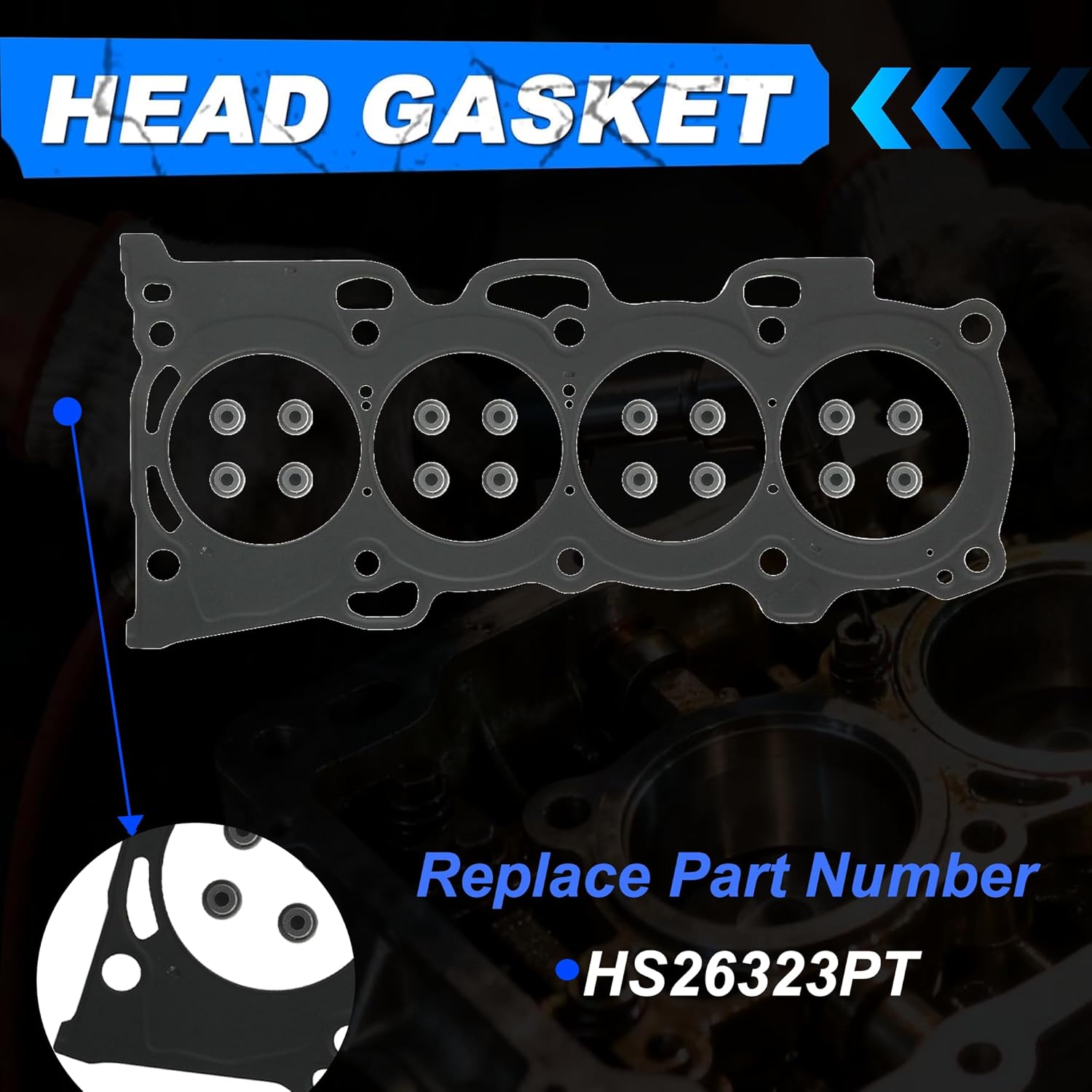 2AZFE 2.4 Full Head Gasket Set w/Cylinder Head Bolts Fit for Toyota Camry RAV4 Solara Scion tC xB 2.4L 2007-2013 ES72249-2 HS26323PT