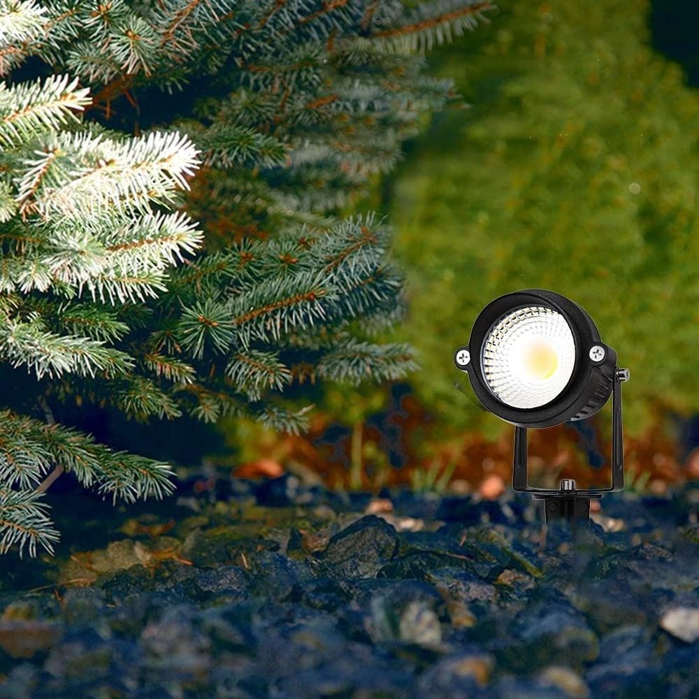 Landscape Lights,Low Voltage Led Landscape Lighting, 12V AC/DC Waterproof Landscape Spotlights Outdoor Flag Spot Light with Wire Connectors for Tree Flag Spotlight 5000K White Lawn 12Pack