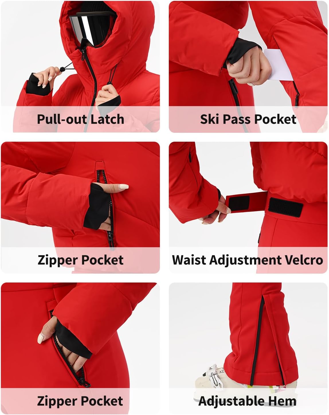 HIGH EXPERIENCE Womens Ski Suit One Piece Snowsuit Snow Slim Jumpsuits Snowboard Outfit Waterproof Insulated Winter Warm - Image 5