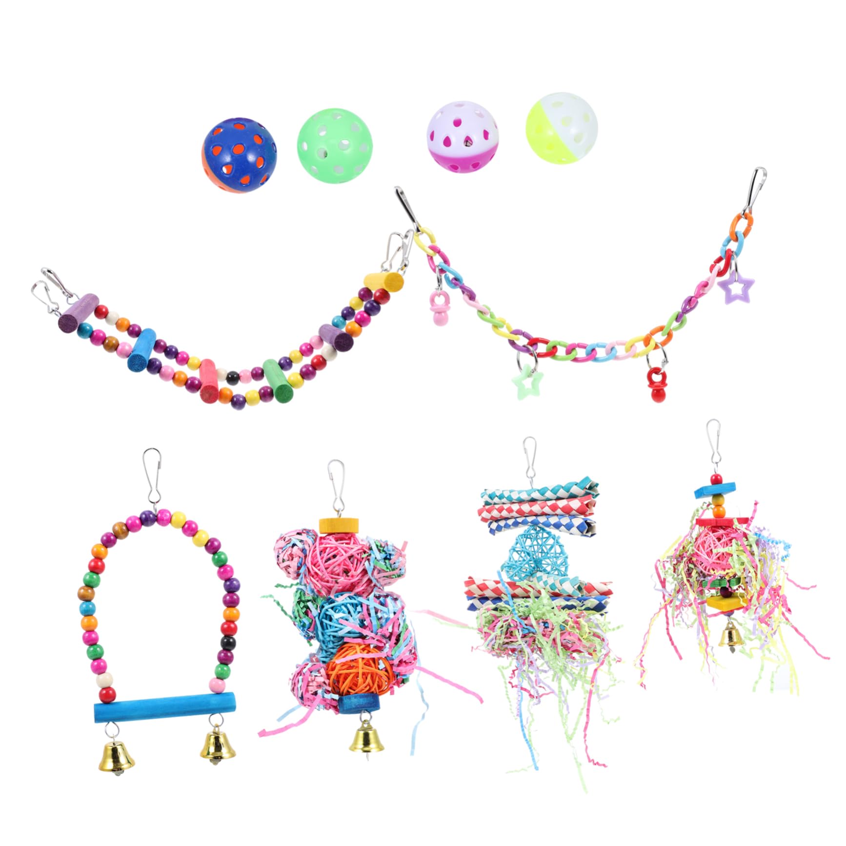 Totority 1Set Swing Kit Bird Climbing Bird for Parakeets for Chewing Resting and Exercising Bird Cages