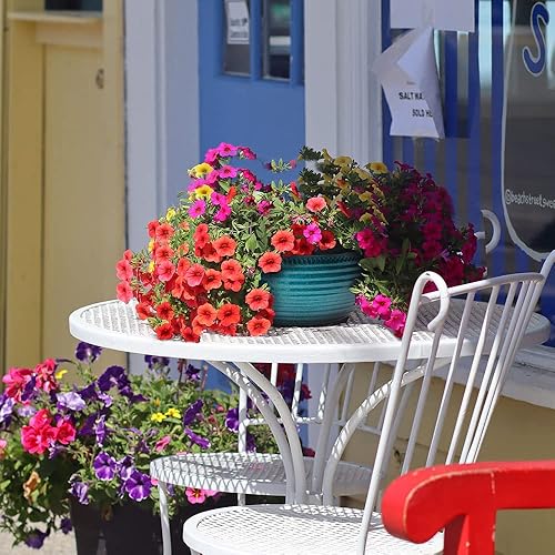 Miniatura 7 de Paquete de 2 macetas de 10 pulgadas, macetas decorativas duraderas con orificio de drenaje para plantas de interior y exterior, flores, suculentas,