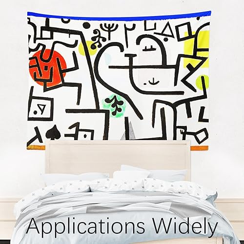 Miniatura 4 de Berkin Arts Tapiz decorativo para colgar en la pared, tela de poliéster de alta calidad, arte generativo, negro, 51.2 x 59.1 pulgadas (imagen de un