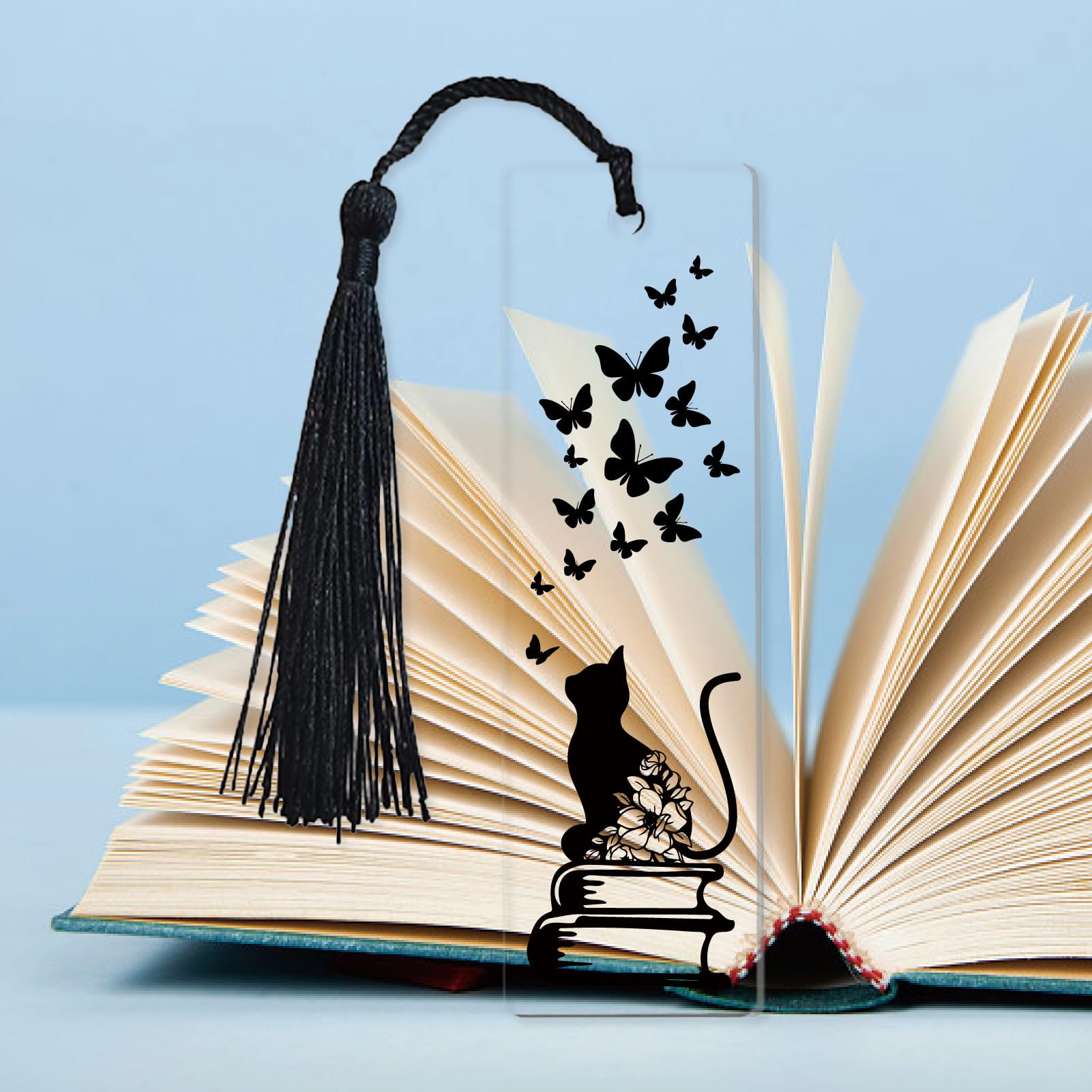 CREATCABIN Marque-page En Acrylique Transparent Avec Pompon Pour Les