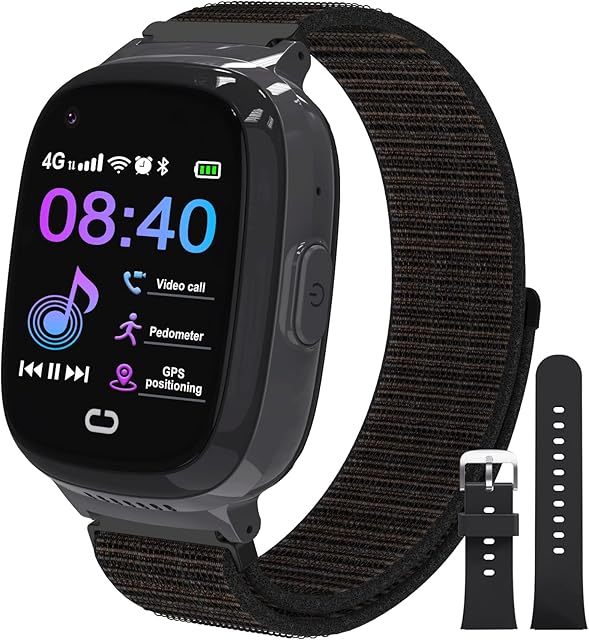 4G Kids Smart Watch - GPS Smart Watch for Kids with Bluetooth Wifi Video Phone Call SOS Pedometer Music Camera School Mode Kids Watch for Boys & Girls 4-12Y Christmas Birthday Gifts