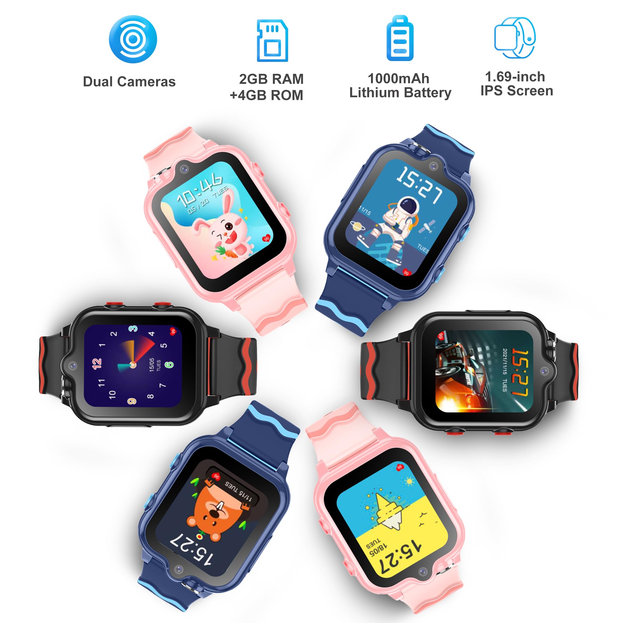Reloj Inteligente con GPS y Llamadas Smartwatch Niña Niño Teléfono Reloj 4G