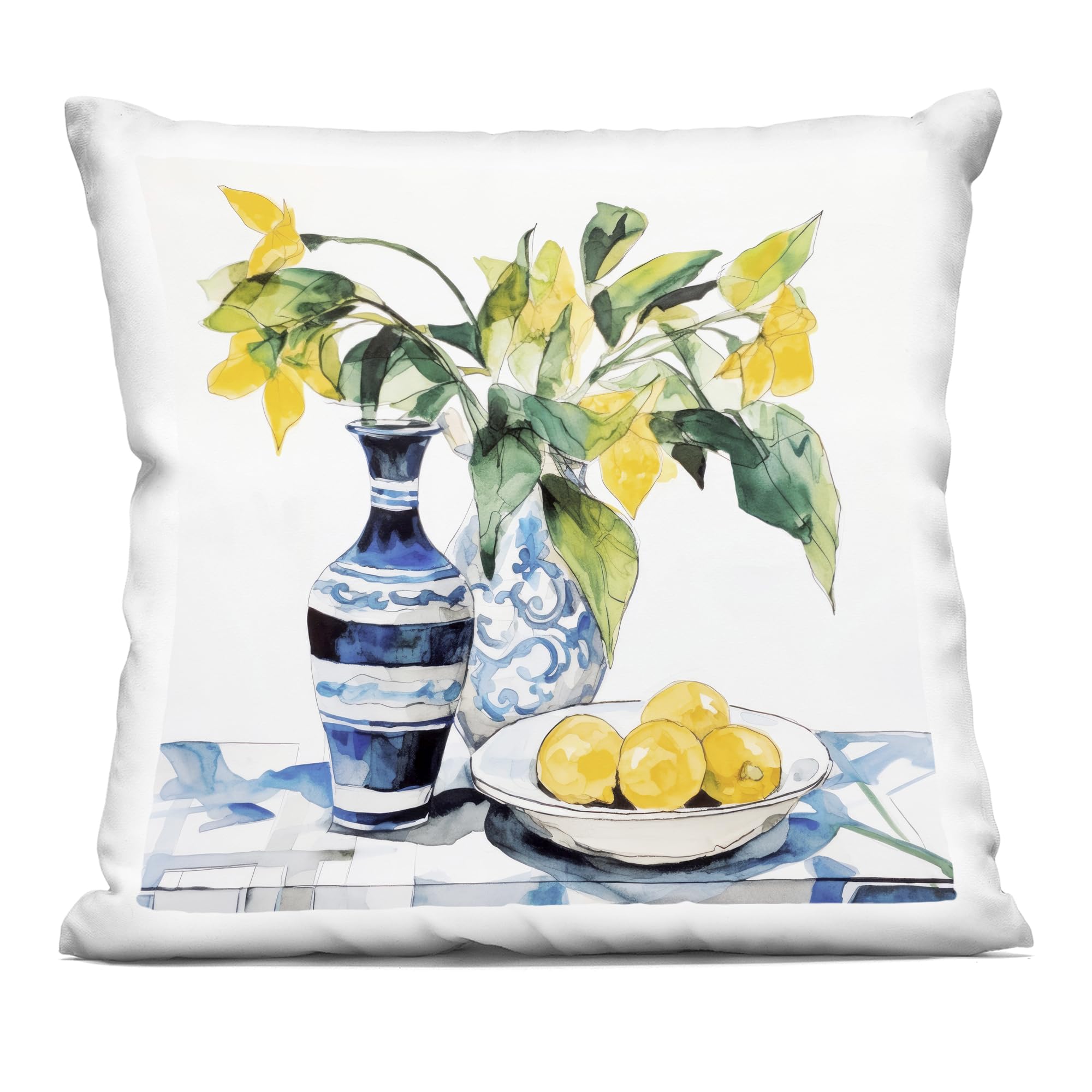 Stupell Industries Lemons & Leaves Indoor Pillow 18x18 Made in USA Artist Ray Powers