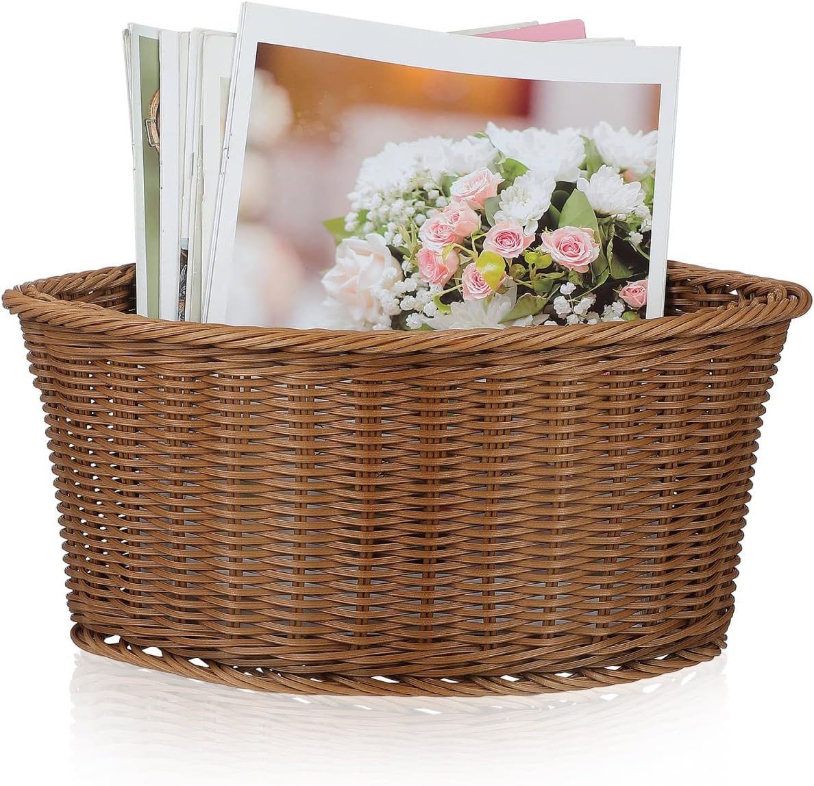 Ciieeo Weaving Triangle Corner Storage Baskets - Imitation Rattan Woven Organizer for Wardrobe, Cabinet, Closet, Kitchen, Pantry & Bathroom, Triangular Shelf Tray for Sundries, Makeup