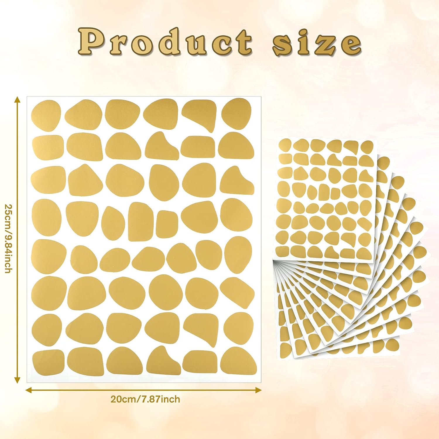 500 Pieces Irregular Polka Gold Dots Boho Headboard Sticker Vinyl Nursery Wall Decals Wall Decor Peel and Stick Dot Wallpaper Sticker for Kids Baby Girl Bedroom Home Classroom Decoration image 2